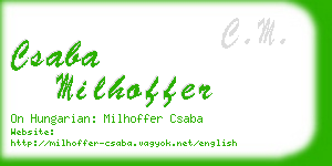 csaba milhoffer business card